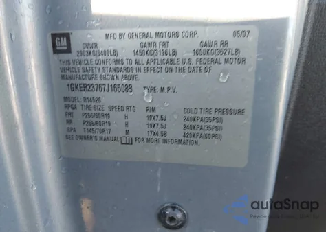 2007 GMC Acadia Slt-1 z USA, uszkodzony, nr VIN 1GKER23767J165088